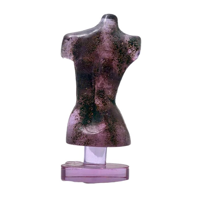Alessandrite Glass Woman Bust Sculpture by Loredano Rosin, 1960s For Sale