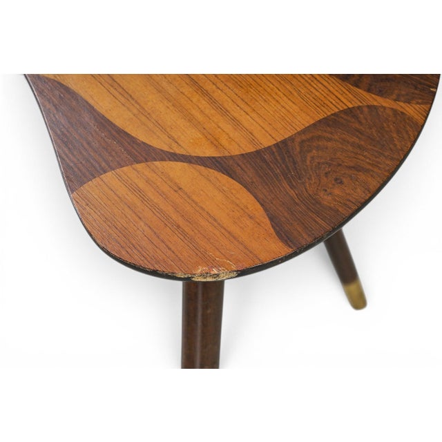 Brown Model 166 Kidney Side Table With Rosewood Inlay by Björkås Möbelfabrik For Sale - Image 8 of 8