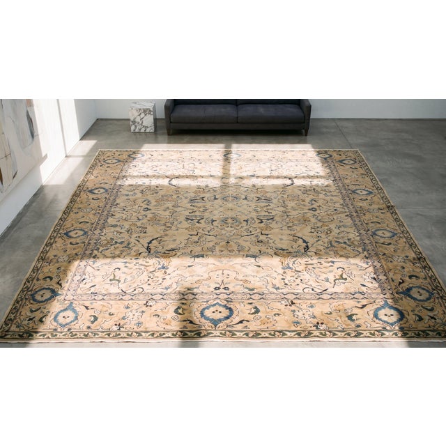 Wonderful Ivory Background Color With Allover Pattern Antique Persian Tabriz Rug For Sale - Image 10 of 12