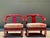 This stunning pair of vintage horseshoe armchairs epitomizes the bold, glamorous aesthetic of mid-century designer James...