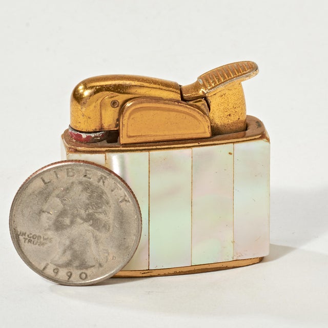 Vintage Art Deco Mother of Pearl Pocket Cigarette Lighter For Sale In Phoenix - Image 6 of 6