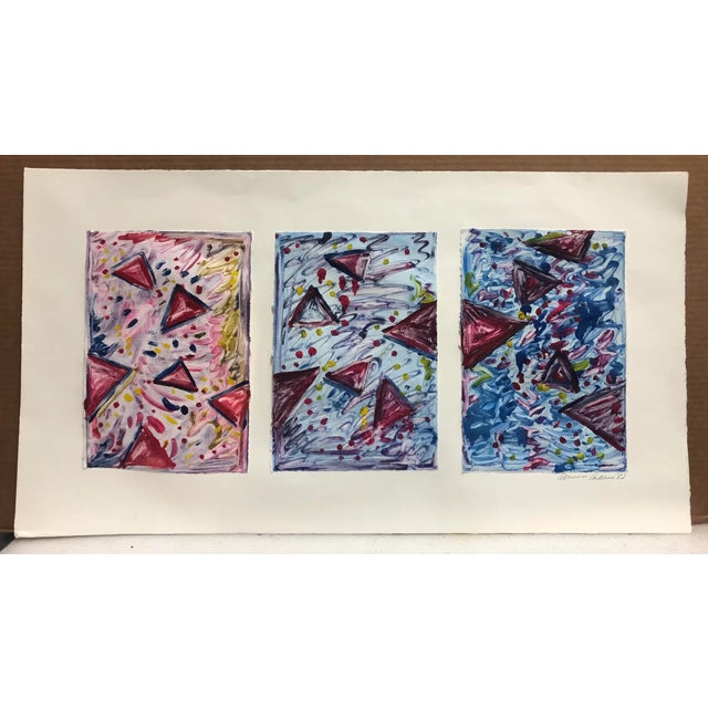 1980s 1982 Adrienne Anderson Monotype Triptych For Sale - Image 5 of 5