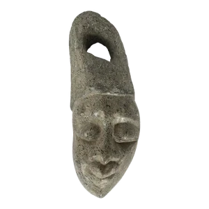 Carved Stone African Face Sculpture