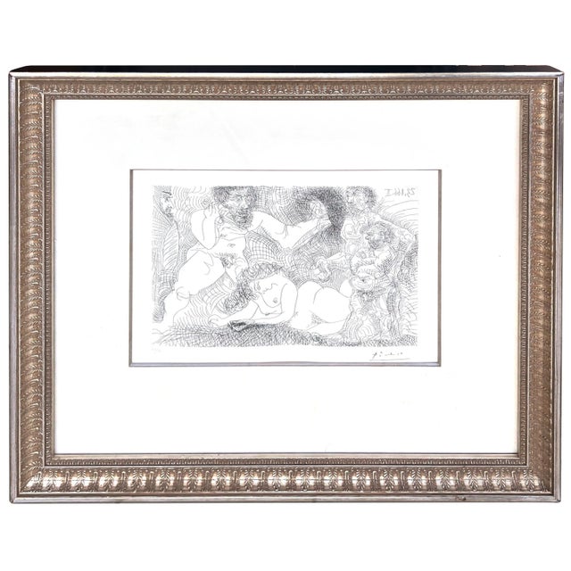 Trois Hommes se Disputant une Femme Devant un Emir is an original artwork realized by Spanish artist Pablo Picasso in...