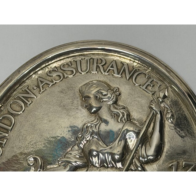 Early 19th Century George III London Assurance Britannia Plaque – Hallmarked Sterling Silver, Hennell Family, London, Circa 1801 For Sale - Image 5 of 18
