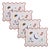 Misette Celestial Embroidered Linen Placemats in Red/Pink, Set of 4 For Sale