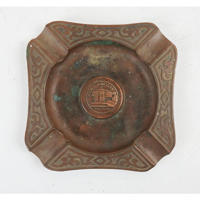 Vintage 1920s Copper Santa Catalina Island Ashtray New Casino Souvenir For Sale - Image 4 of 4
