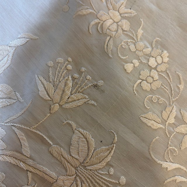 Cream Silk Piano Shawl For Sale - Image 4 of 9