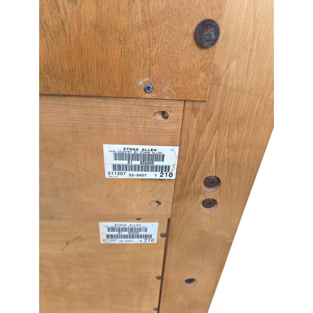 1990s Ethan Allen Logan Hall Tree Seat New Country Bench Coat Rack Trunk Mirror For Sale - Image 16 of 18