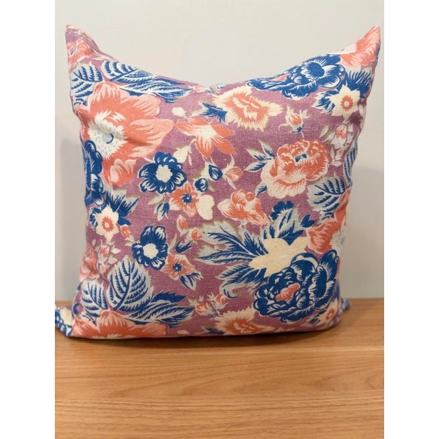 Modern Summer Palace Pillow - Coral For Sale - Image 3 of 4