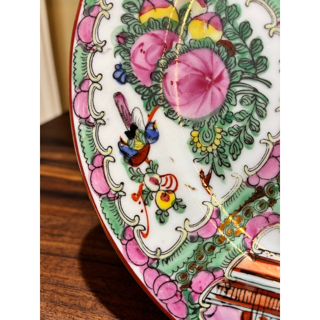 1930s 1930s Chinese Famille Rose Collectible Plate For Sale - Image 5 of 7