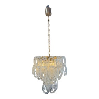 1970s Giogali Murano Glass Chandelier by Angelo Mangiarotti for Vistosi For Sale