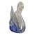 Contemporary Signed Stuart Abelman Iridescent Art Glass Swan Sculpture For Sale