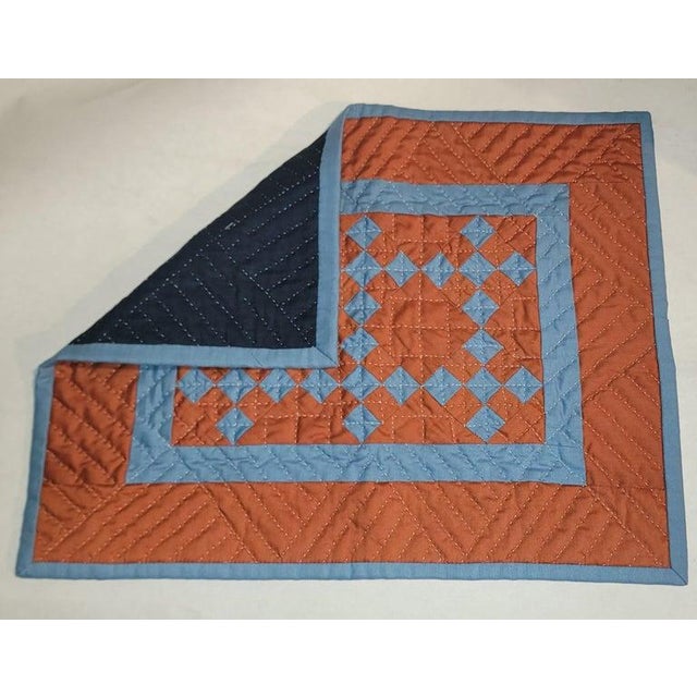 Amish Postage Stamp Chain Doll Quilt For Sale - Image 4 of 5