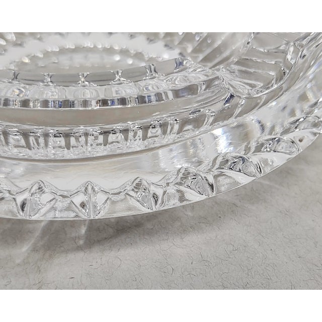 1960s Vintage Round Faceted Crystal Glass Ashtray Catchall Dish 60s For Sale - Image 5 of 10