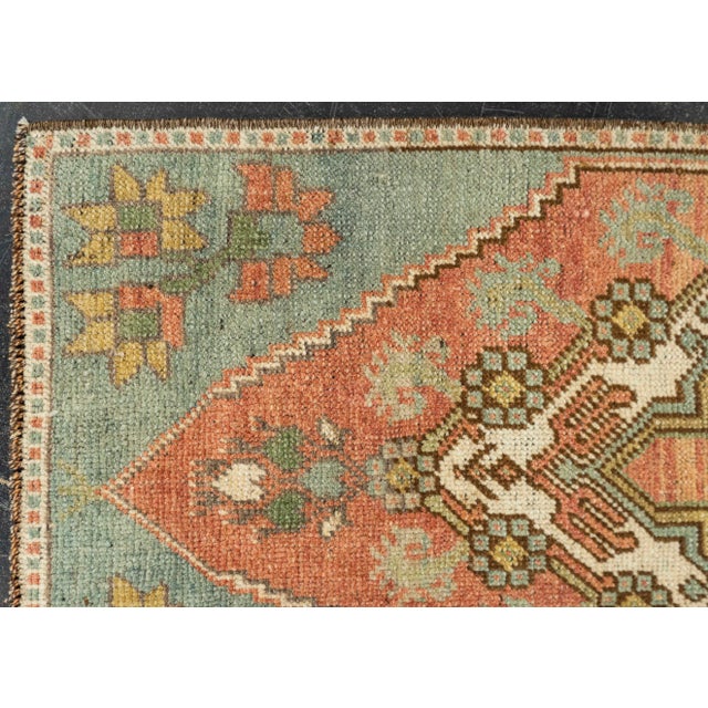 Early 21st Century Turkish Mini Rug Oriental Hand Knotted Vintage Rug 1'5" x 2'11" #21294 For Sale - Image 5 of 8