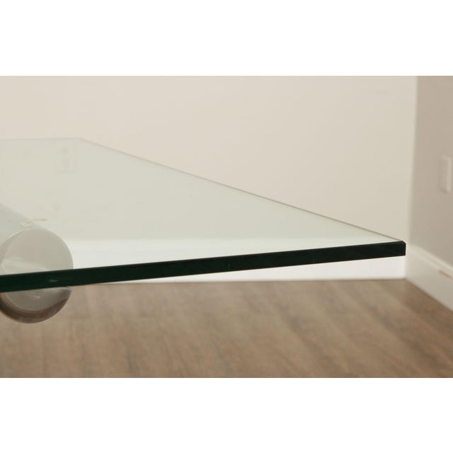 Metal Italian Modern Glass Top Chrome Dining Table Renato Zevi For Sale - Image 7 of 12