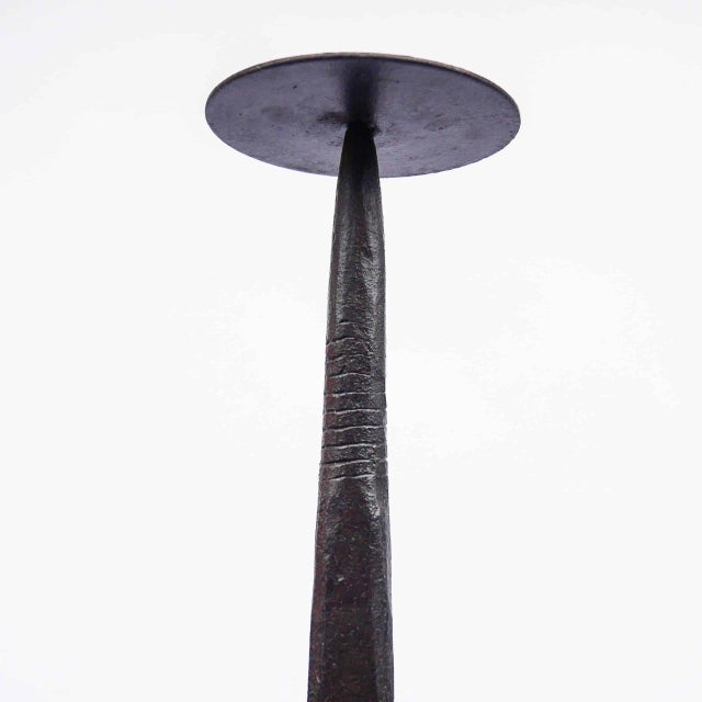 Wrought Iron Standing Candleholder, 1890s For Sale - Image 4 of 11