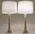 A striking matching set of large Italian Onyx marble Classic Hollywood Regency Tuscan Column style table lamps from Italy...
