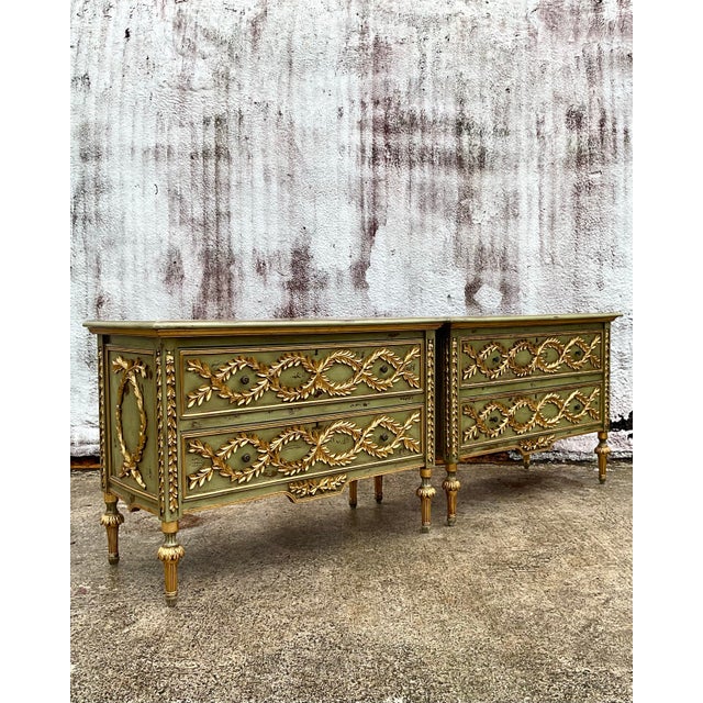 Vintage Regency Gilt Tipped Commodes - a Pair For Sale - Image 4 of 12