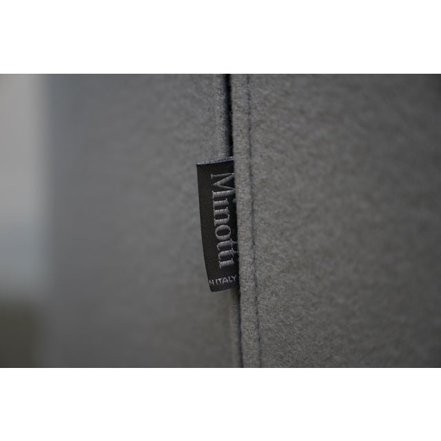 Set of 2 Minotti Portofino Modern Grey Swivel Chairs For Sale - Image 13 of 18