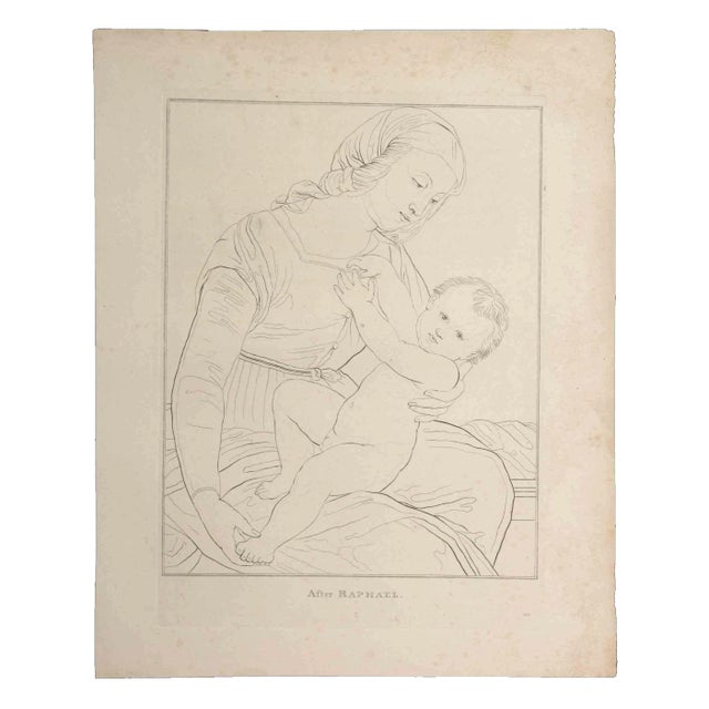 Thomas Holloway, Mother and Baby After Raphael, Original Etching, 1810 For Sale