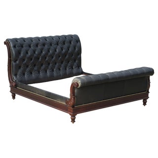 Clivedon Chesterfield Bed in Black Leather from Ralph Lauren For Sale