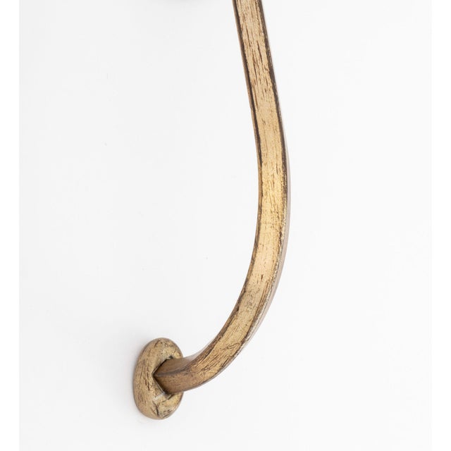 Late 20th Century Hollywood Regency Style Gilt Wall Sconces, Pair For Sale - Image 5 of 9