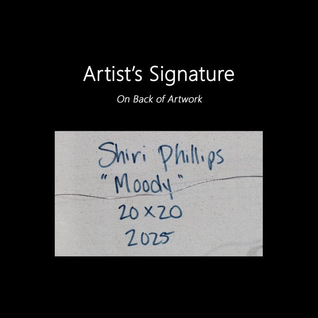 Moody - Original Textural Abstract Acrylic Painting on Canvas by Shiri Phillips For Sale - Image 9 of 9