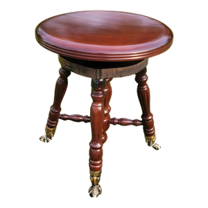 Late 19th Century Victorian Swivel Piano Stool With Glass Ball and Claw Feet