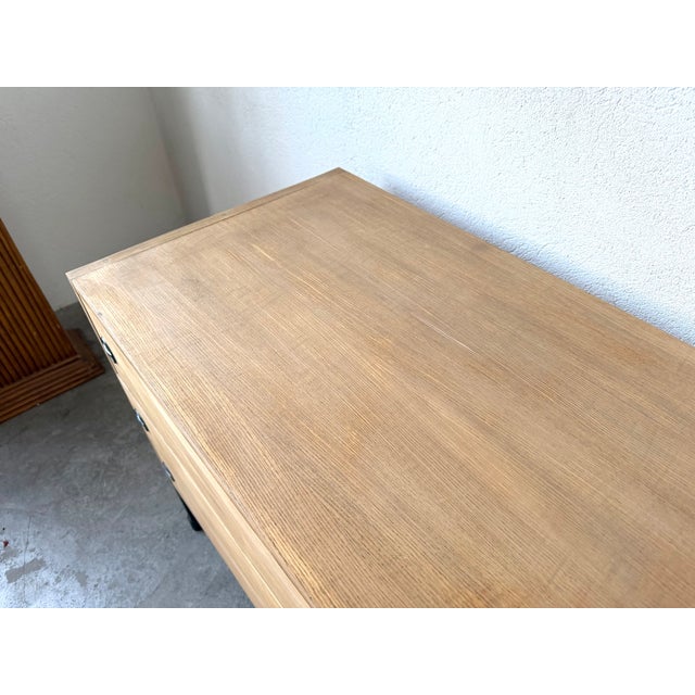 Chest of 3 Drawers in Oak and Lacquered Metal from ARP, France, 1960s For Sale - Image 12 of 18