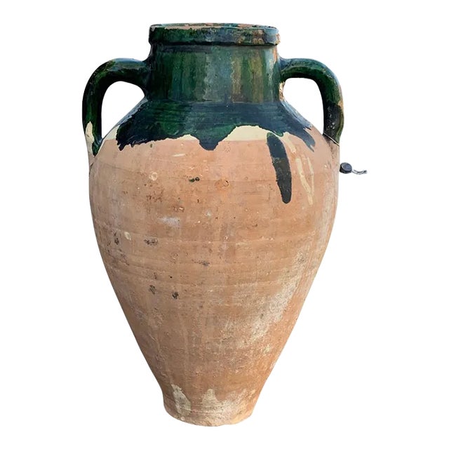 Vintage Turkish Terracotta Oil Jar For Sale