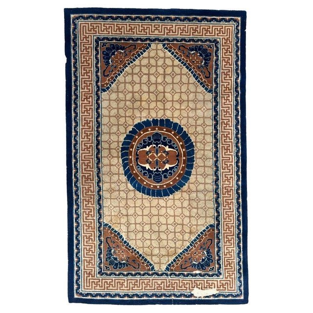 Mid-Century Distressed Chinese Rug, 1940s For Sale - Image 18 of 18