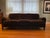Transitional Three Seat Sofa in Brown Mohair Two Available Schumacher Fabric #51531 "Bark" No Skirt w Tapered legs 50/50...