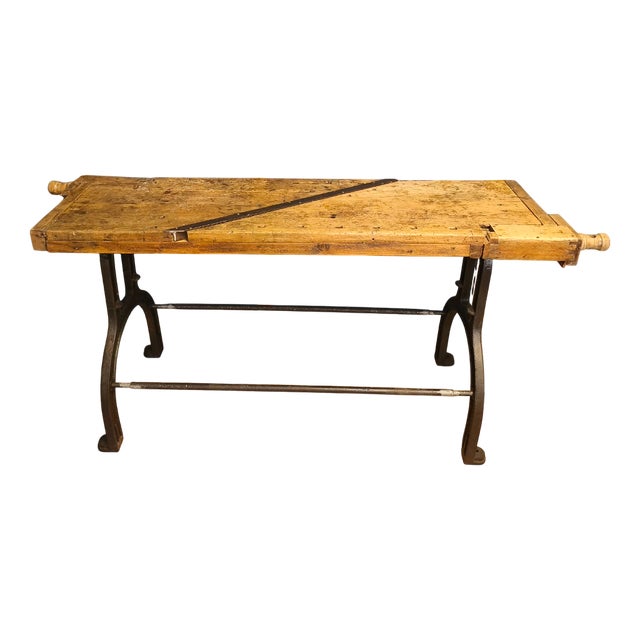 Carpenter's Planer Bench with Cast Iron, 1920s For Sale