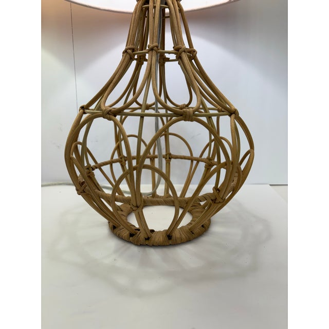 Bohemian-Style Rattan Table Lamps - A Pair For Sale - Image 4 of 7