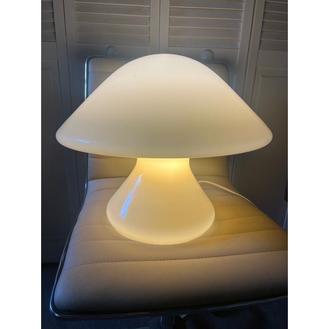 1960s Mid Century Modern Italian Murano Glass Style Mushroom Table Lamp For Sale - Image 12 of 12
