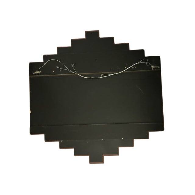 Silver Art Deco Style Contemporary Wall Mirror Nine-Panel Hexagonal Diamond Design For Sale - Image 8 of 8