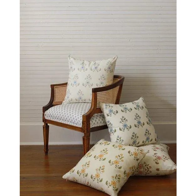 Farmhouse Lauren Servati Textiles, Unfading Flower // Goldenrod Pillow, 22"x22" For Sale - Image 3 of 3