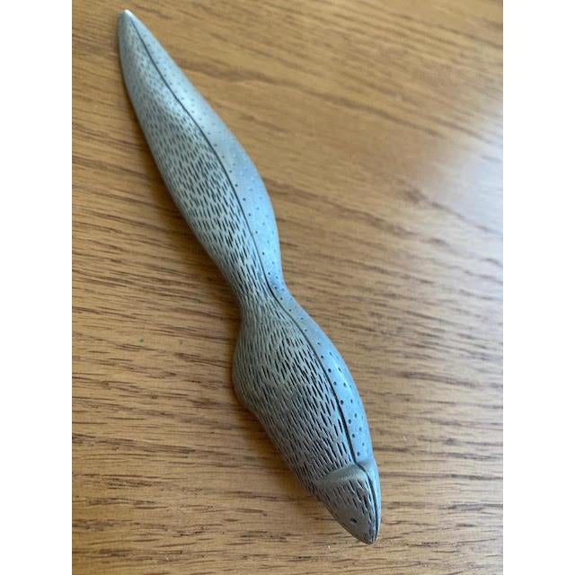 Contemporary Vintage 1994 Sculpter Peter Diepenbrock Solid Pewter Squirrel Design Letter Opener / Paperweight For Sale - Image 3 of 7