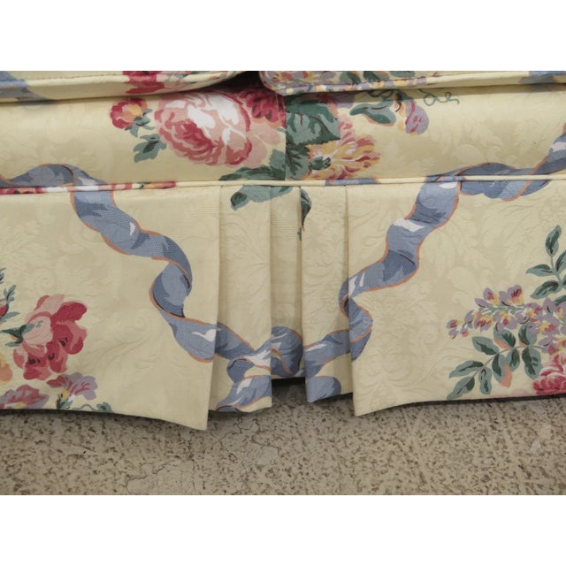 1990s Vintage Ethan Allen Yellow Floral Upholstered Sofa Chairish