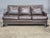 Brown Hancock & Moore Brown Leather Sofa Nailhead Trim Three Cushions For Sale - Image 8 of 14