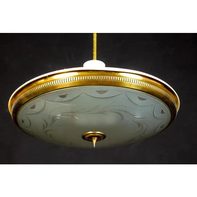 Gold Mid-Century Ceiling Fixture or Pendant by Luigi Brusotti, Italy, 1940s For Sale - Image 8 of 18