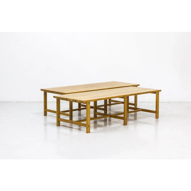 Set of Swedish Pine Benches, 1960s For Sale - Image 14 of 15