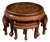 Antique Carved Chinese Nesting Tea Table With Four Stools For Sale