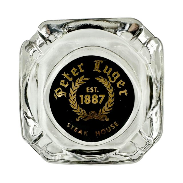 Vintage Peter Luger Nyc Steakhouse Restaurant Glass Ashtray For Sale - Image 9 of 9