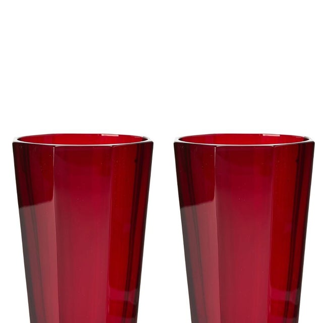 Mid Century Modern Fabergé Ruby Red Highball Glasses Service / Eight People For Sale In New York - Image 6 of 7
