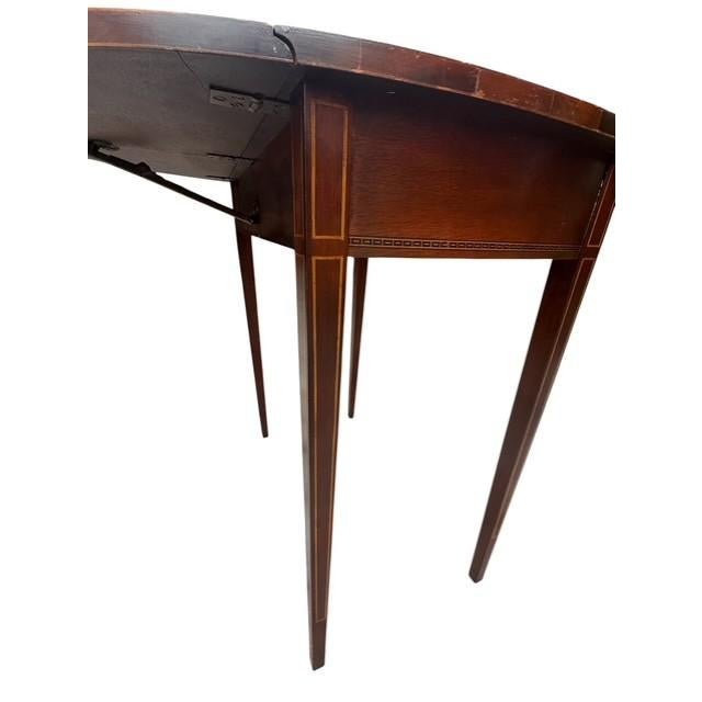 Vintage Mersman Federal Style Mahogany Drop Leaf Accent Table With Drawer For Sale - Image 11 of 15