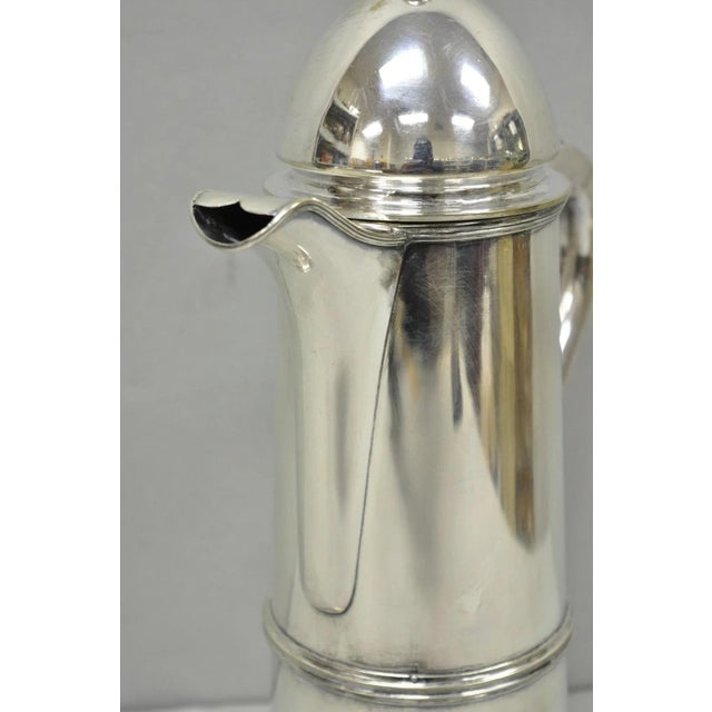 Antique English Regency Silver Plated Flagon Pitcher W/ Heart Handle For Sale - Image 4 of 18