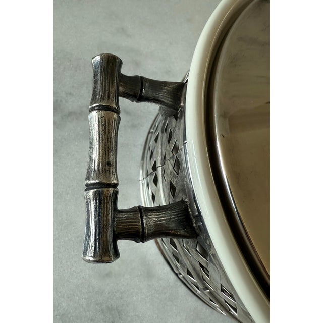 Vintage Faux Bamboo Silverplate Serving Dish For Sale In Austin - Image 6 of 12